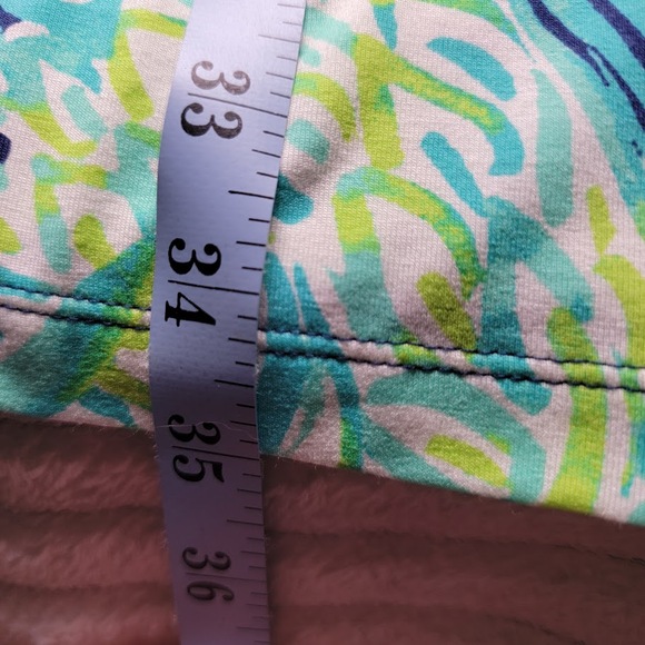Lilly Pulitzer Ophelia Dress Sm Bell Sleeve Rayon Spandex Green Blue Leaf Print - Picture 5 of 8